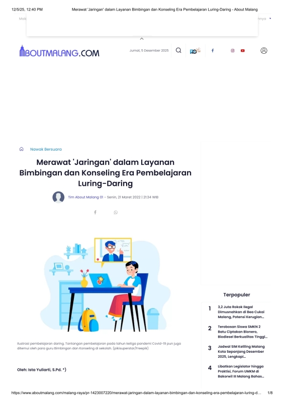 Merawat "Jaringan" dalam Layanan Bimbingan dan Konseling Era Pembelajaran Luring-Daring