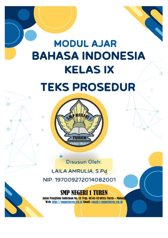 Modul Ajar Bahasa Indonesia Kelas IX: Teks Prosedur