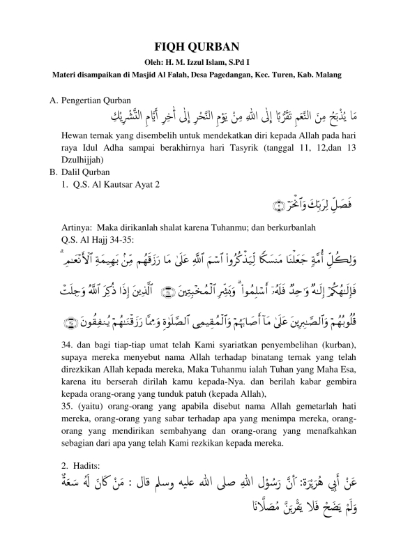Fikih Qurban